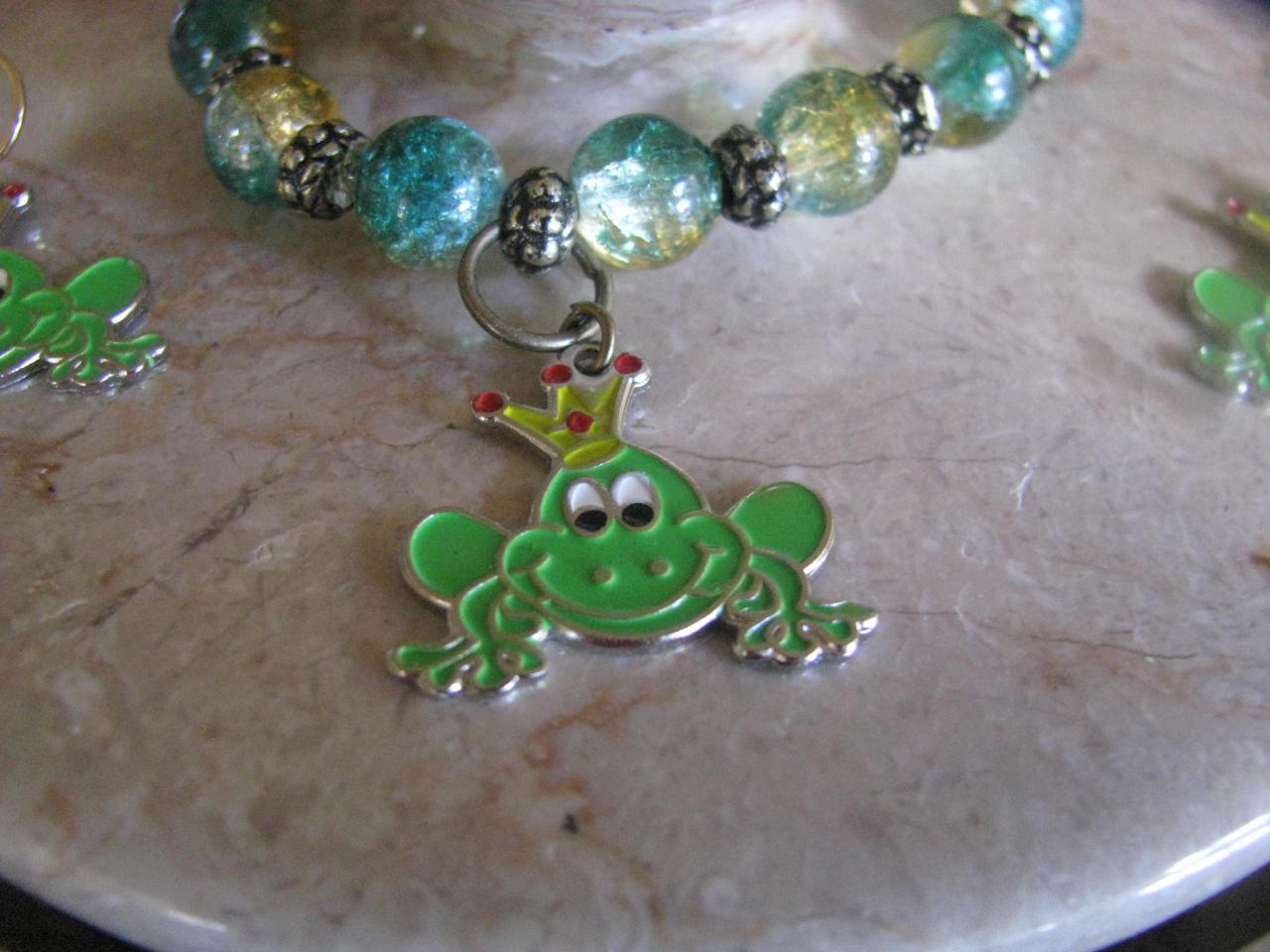 10 Off 2set Kids Frog Prince Jewelries Elastic Charm Bracelet And Matching Earrings Sh