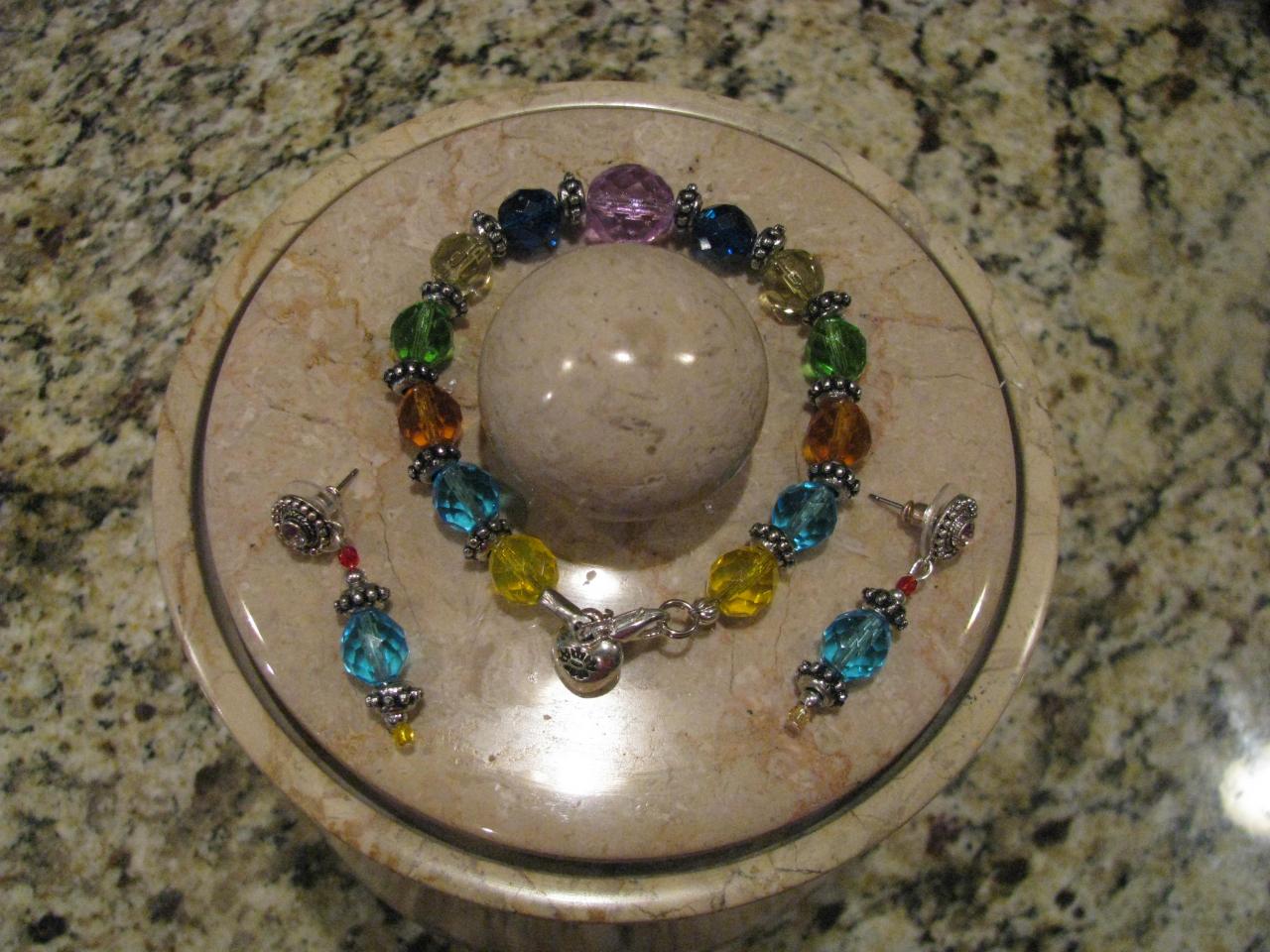 10 Off Jewel-of-the-nile Bracelet With Matching Ornate Swarovski Stud Earrings